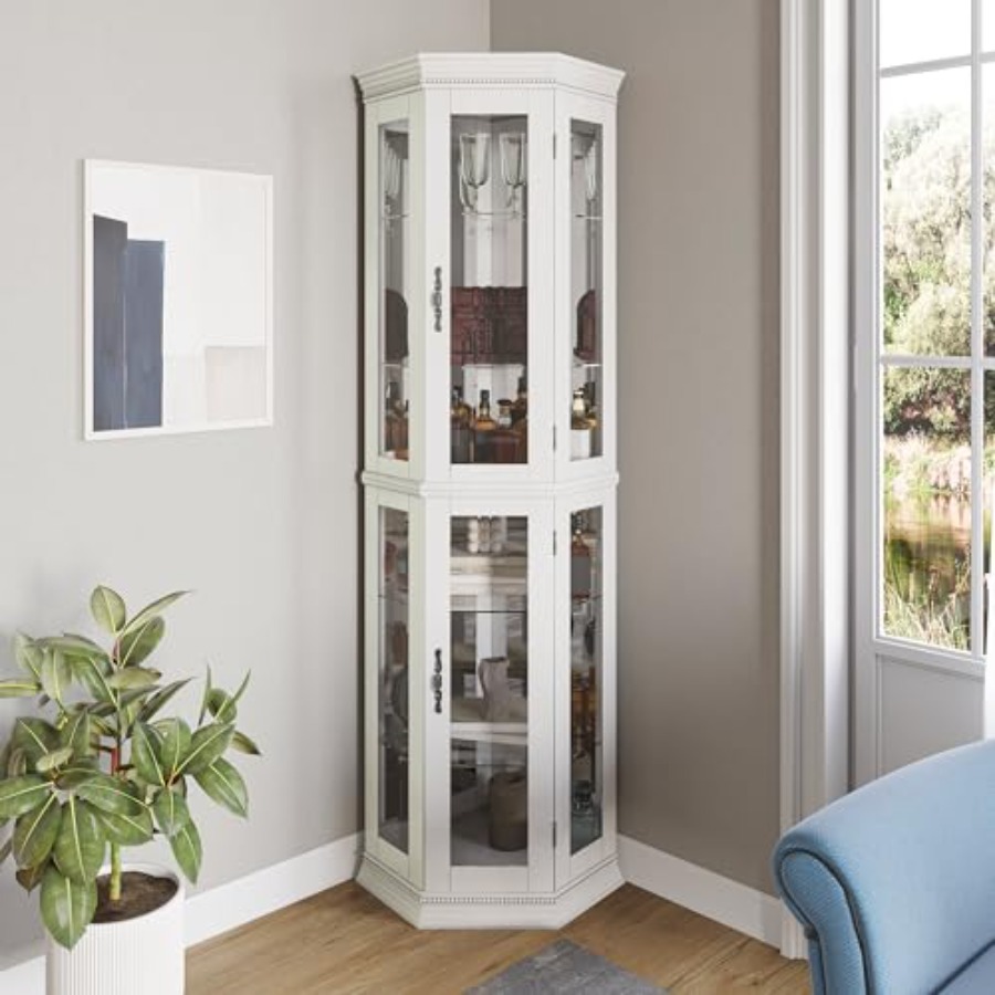 Glass Cabinet Display - خزانة عرض زجاجية مضيئة بثلاثة جوانب