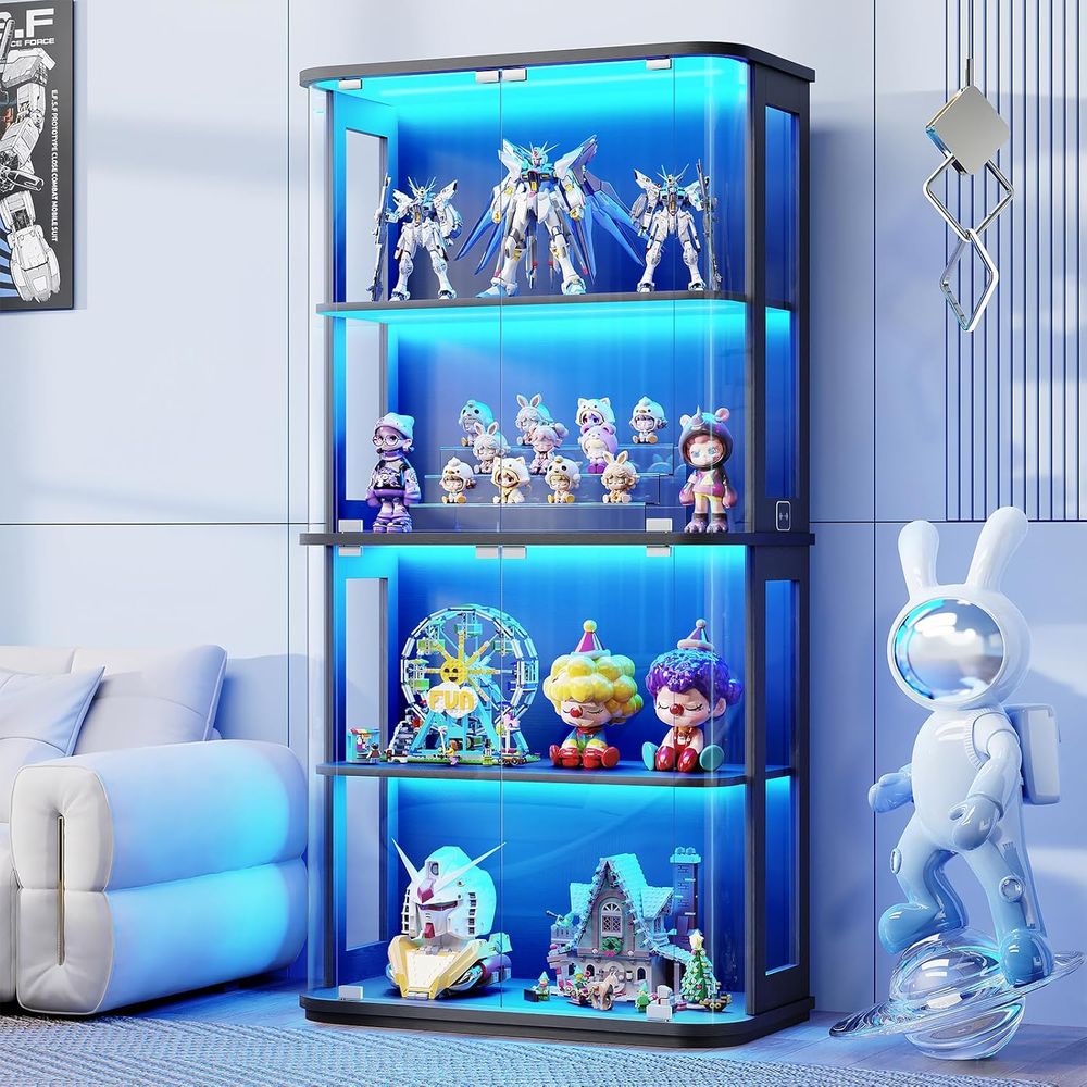 خزانة عرض زجاجية مستديرة بباب  - مراجعة Glass Cabinet Display وسعره