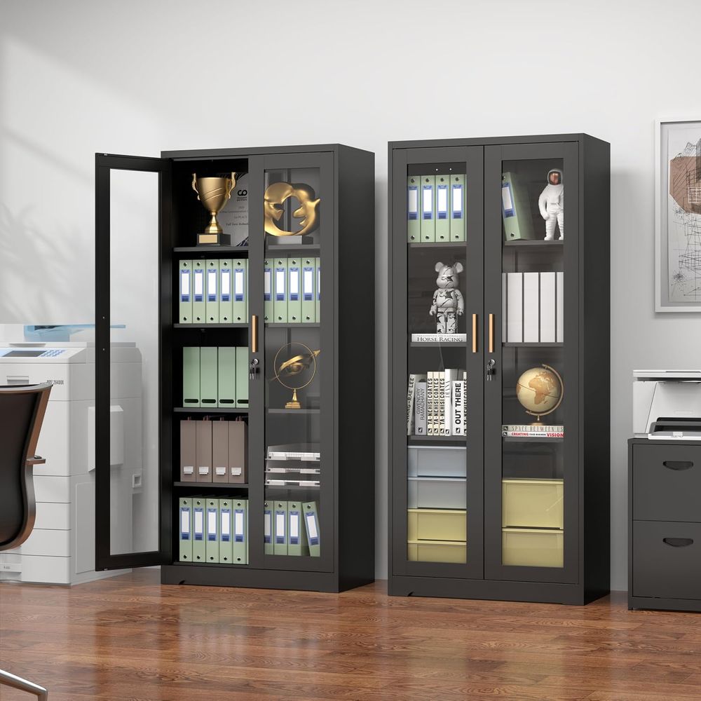 خزانة عرض زجاجية مع قفل، خزانة - مراجعة Glass Cabinet Display وسعره
