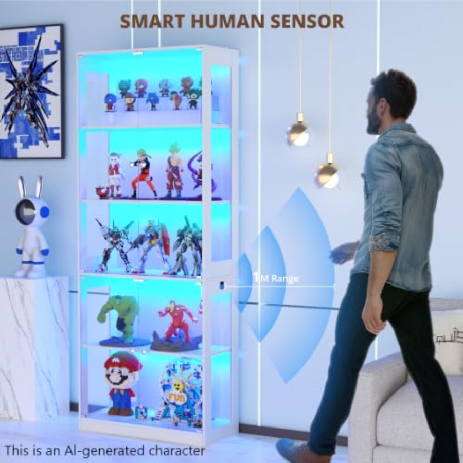خزانة عرض بطول 80 بوصة مع باب  - مراجعة Glass Cabinet Display وسعره