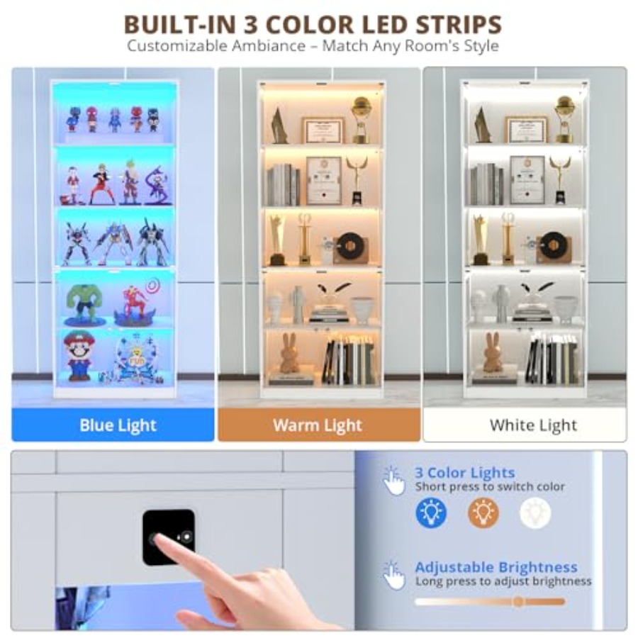 خزانة عرض بطول 80 بوصة مع باب  - مراجعة Glass Cabinet Display وسعره