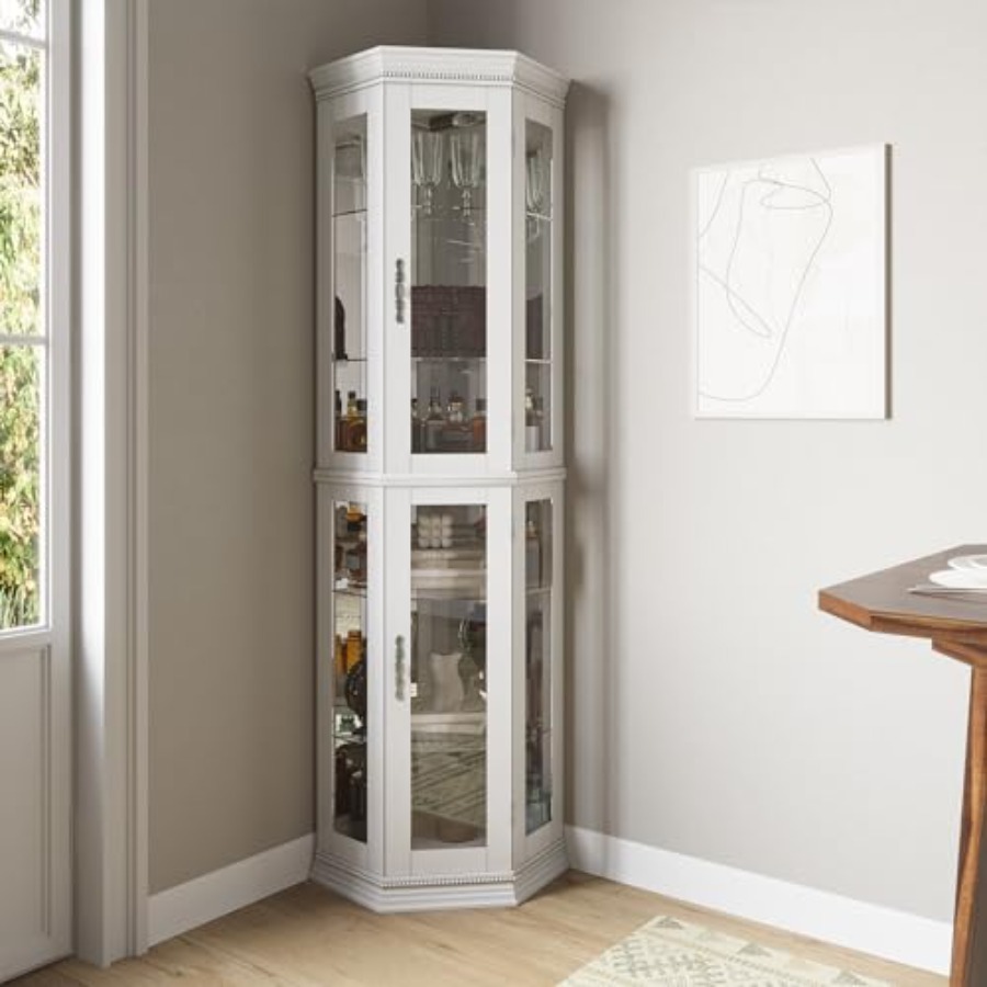 خزانة عرض زجاجية مضيئة بثلاثة  - مراجعة Glass Cabinet Display وسعره