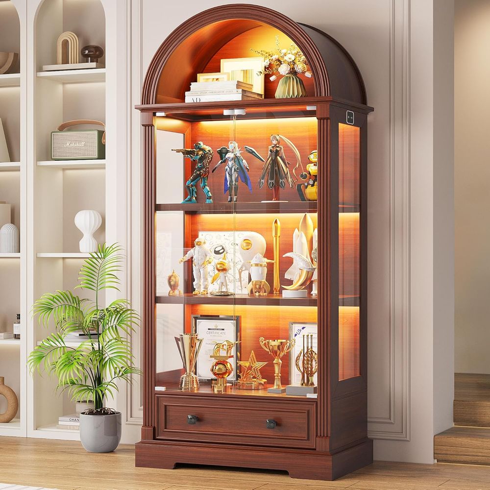 خزانة عرض زجاجية مع إضاءة LED  - مراجعة Glass Cabinet Display وسعره